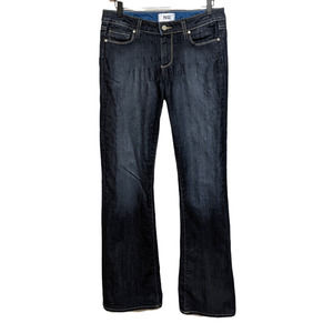 Paige 29 Dark Wash Blue Mid Rise Skyline Bootcut Jeans Women's Button Zip